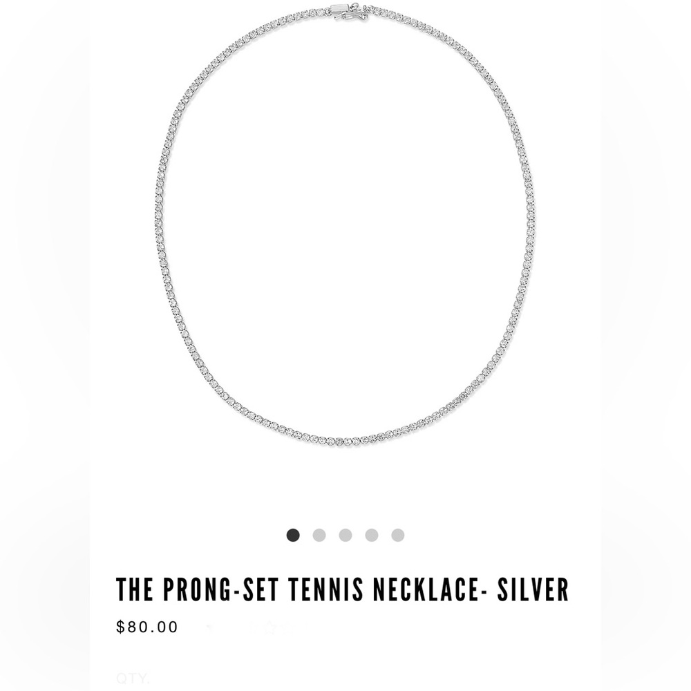 Luv Aj Silver Prong-Set Tennis Necklace
